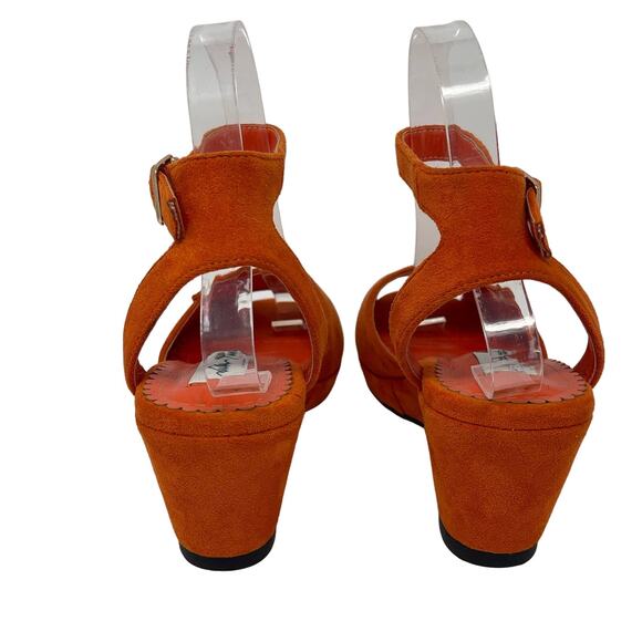 Lulu Hun London Vegan Suede Retro Wedge Sandals Size UK 4.5 US 6.5 - Picture 8 of 10